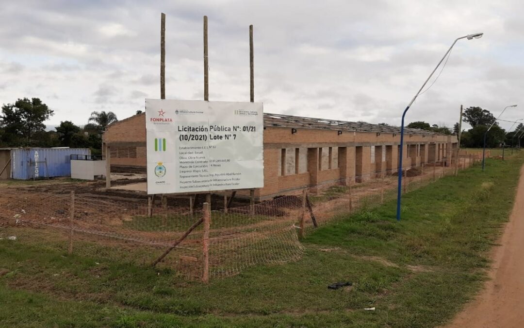 La construcción de la EES N° 82 de Basail presenta un avance del 45 por ciento .