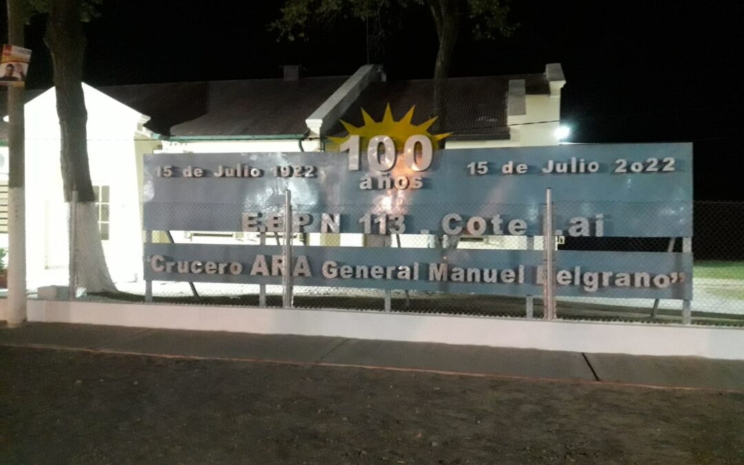 La Subsecretaría de Infraestructura Escolar realizó refacciones e intervenciones menores en el edificio de la Escuela de Educación Secundaria N° 113 de Cote Lai para acompañar los festejos por su aniversario N° 100.
