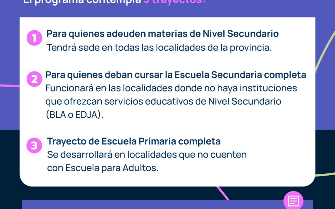 EDUCACIÓN TRABAJA EN NUEVAS LÍNEAS DE TERMINALIDAD EDUCATIVA PARA JÓVENES Y ADULTOS