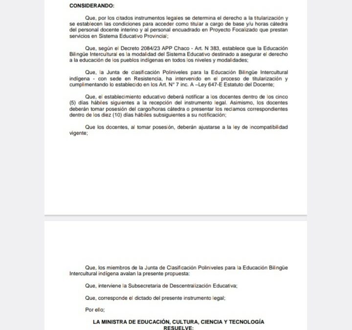 TITULARIZACIÓN DE DOCENTES DE LA MODALIDAD BILINGÜE INTERCULTURAL INDÍGENA